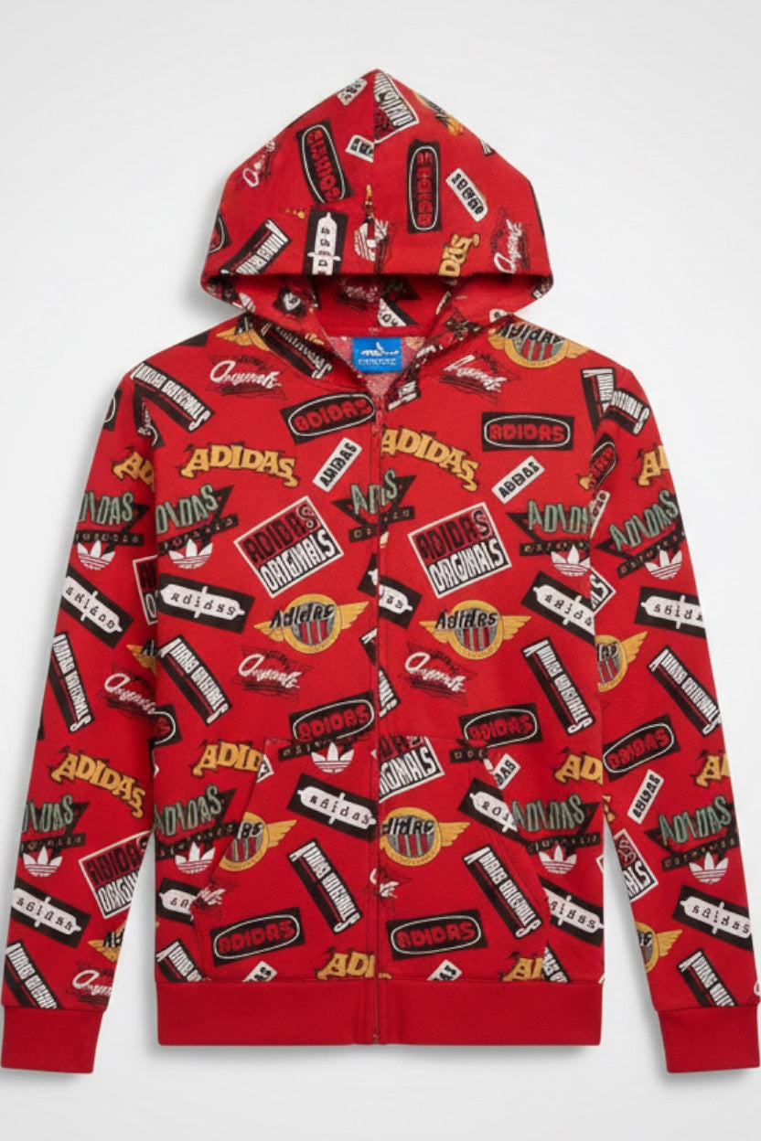 Adidas Originals Herren Kapuzenpullover Rot Mehrfarbig Größe M