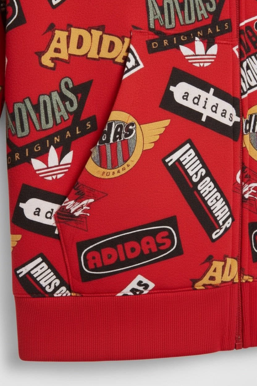 Adidas Originals Herren Kapuzenpullover Rot Mehrfarbig Größe M