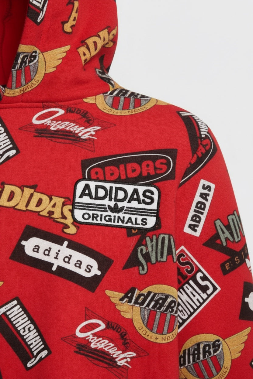 Adidas Originals Herren Kapuzenpullover Rot Mehrfarbig Größe M