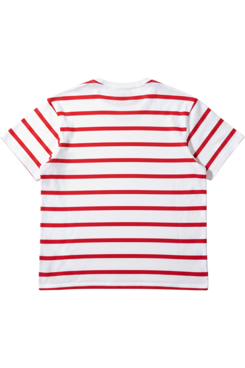 Karl Kani Herren T-Shirt Weiß Rot Streifen Größe S