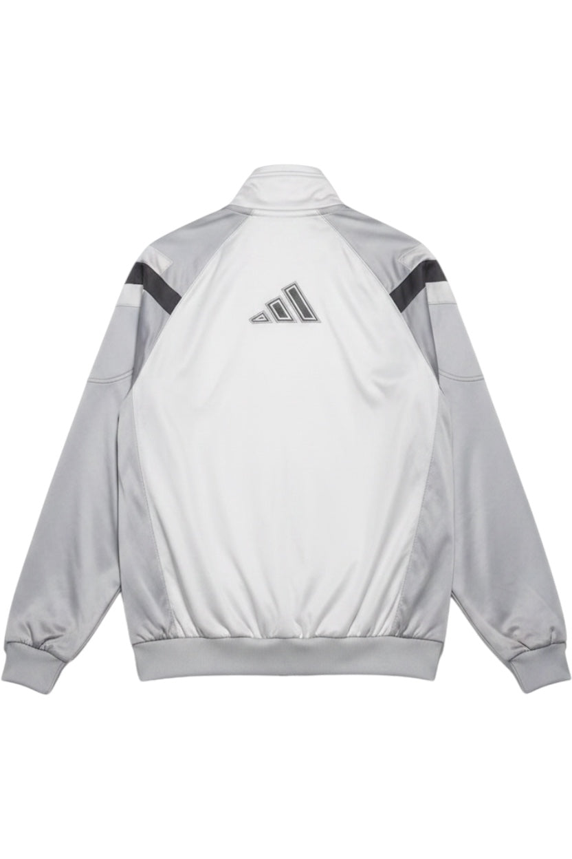 Adidas Herren Trainingsjacke Grau Schwarz Weiß Streifen Größe M