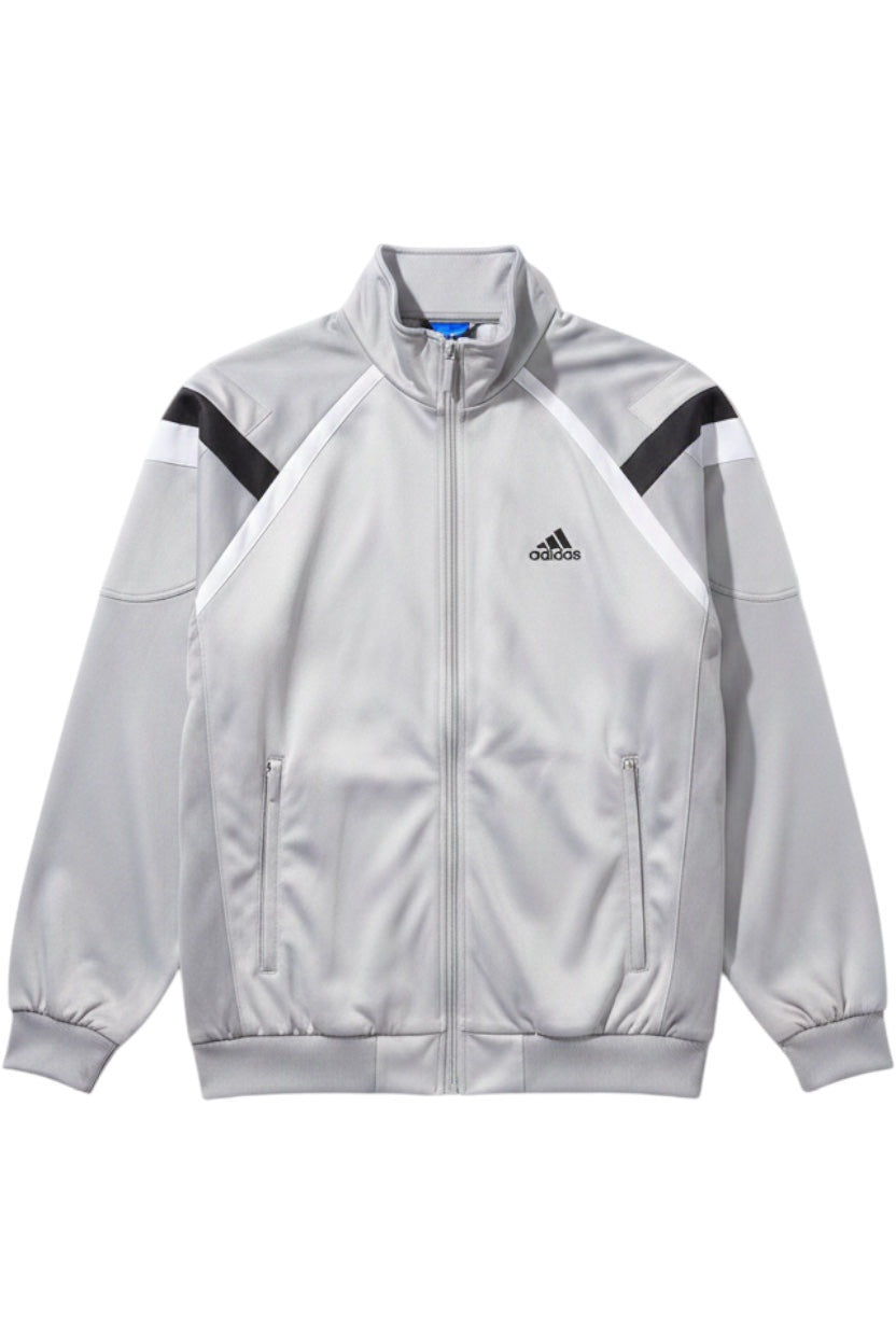 Adidas Herren Trainingsjacke Grau Schwarz Weiß Streifen Größe M