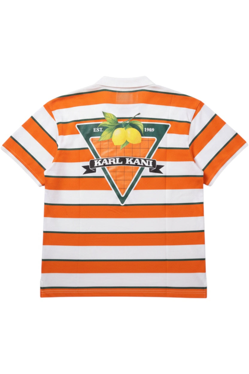 Karl Kani Herren T-Shirt Orange Weiß Grün Streifen Größe S