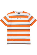 Karl Kani Herren T-Shirt Orange Weiß Grün Streifen Größe S