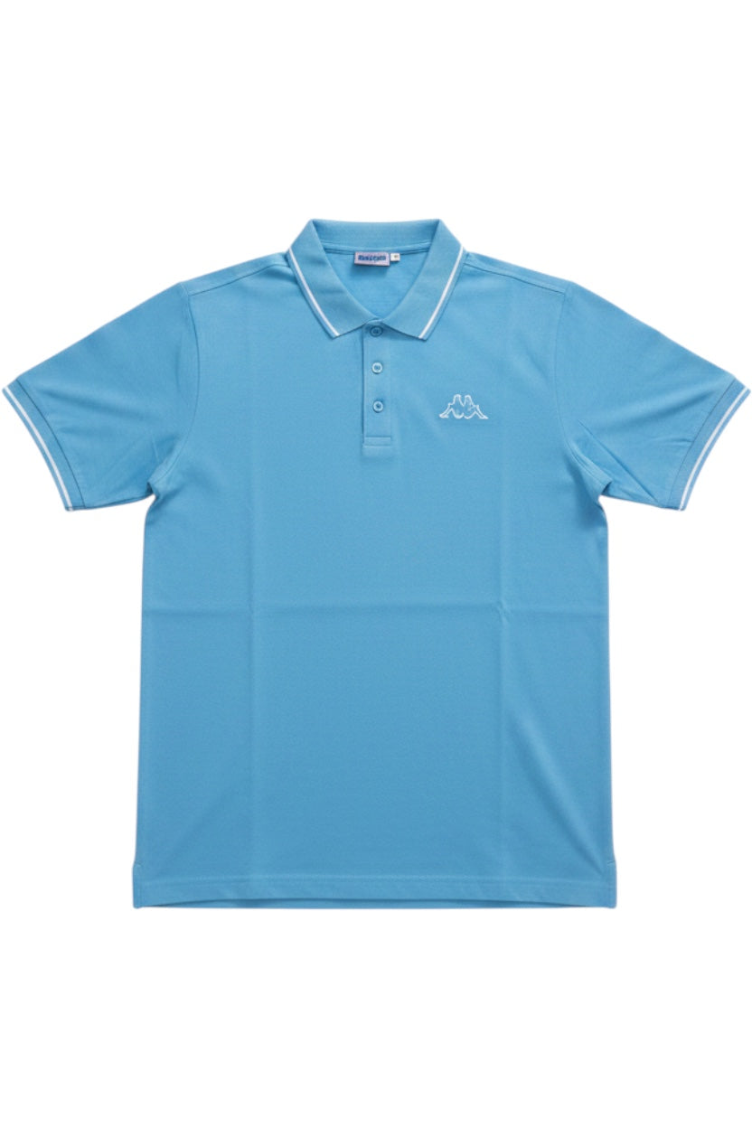 Kappa Herren Poloshirt Blau Einfarbig Größe L