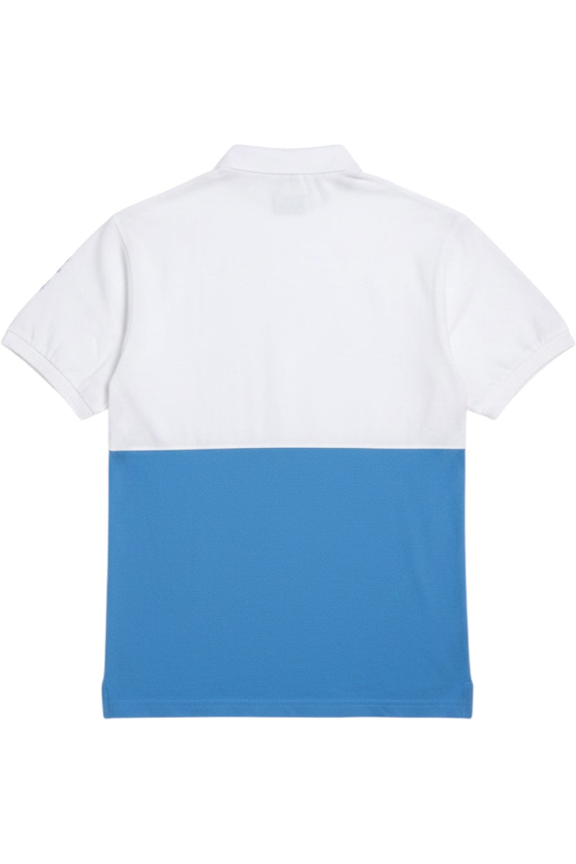 Kappa Herren Poloshirt Weiß Blau Einfarbig Größe M