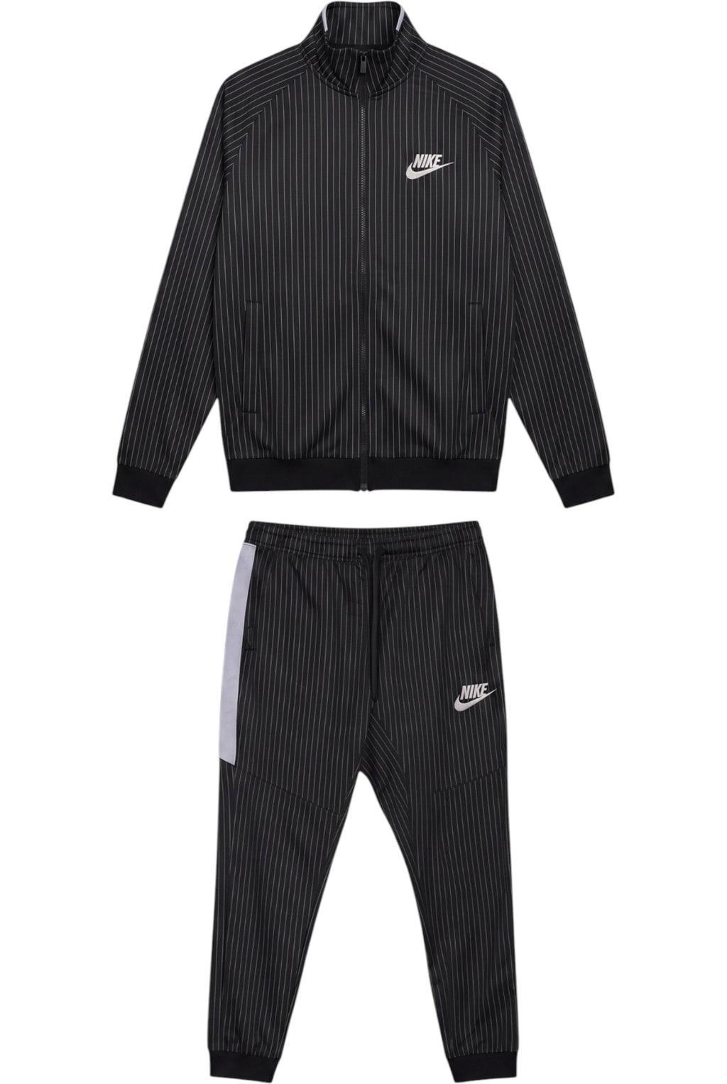 Nike Herren Trainingsset Schwarz Weiß Nadelstreifen Größe L