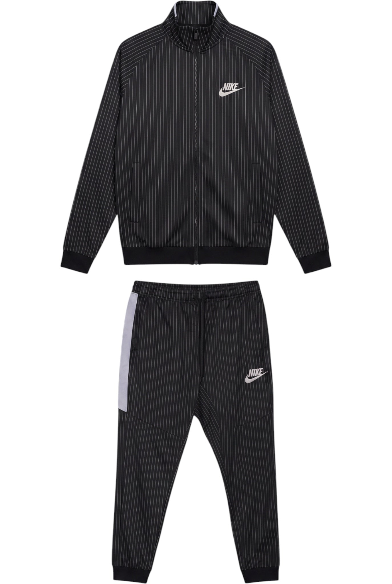 Nike Herren Trainingsset Schwarz Weiß Nadelstreifen Größe L