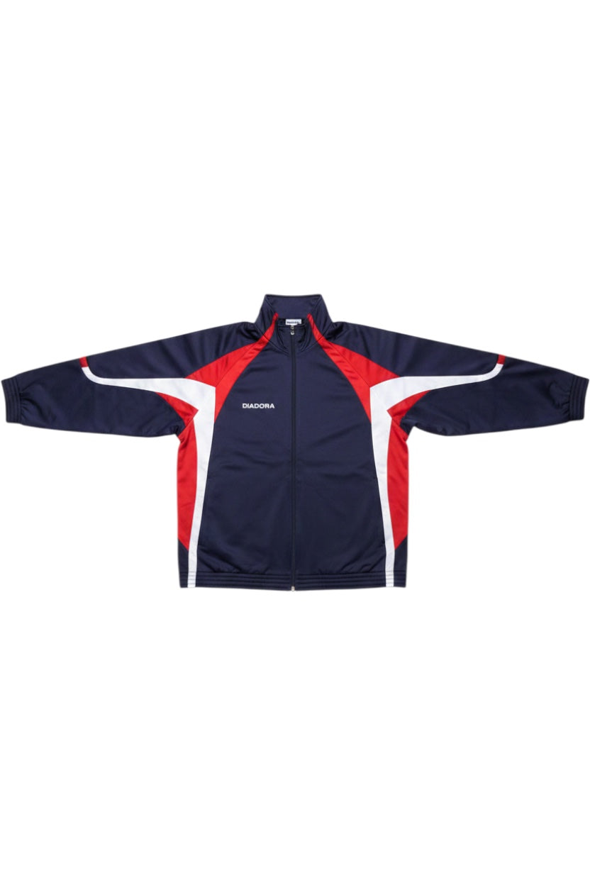 Diadora Herren Trainingsjacke Blau Rot Weiß Größe S