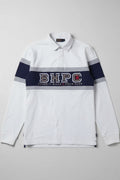 Beverly Hills Polo Club Herren Rugby Shirt Weiß Blau Grau Größe L