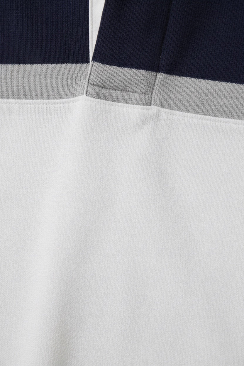 Beverly Hills Polo Club Herren Rugby Shirt Weiß Blau Grau Größe L