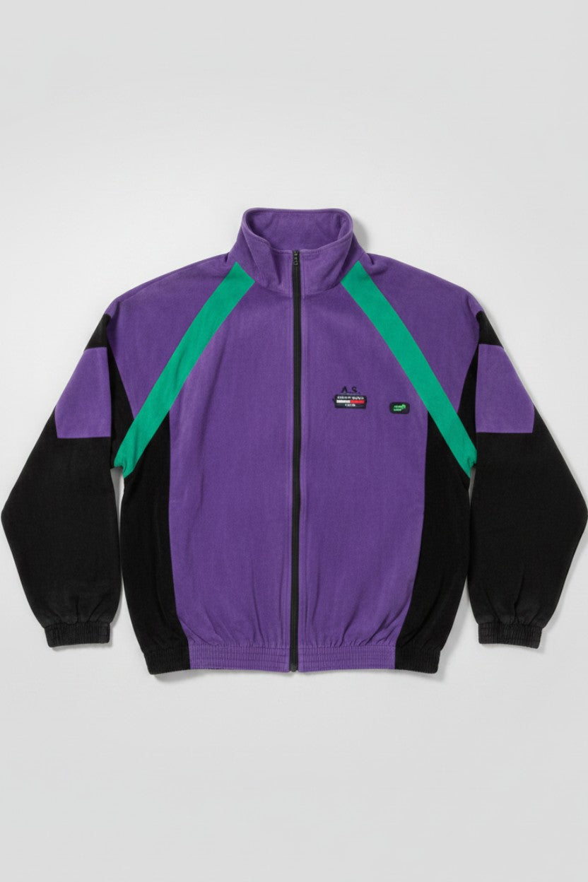 Herren Trainingsjacke Lila Schwarz Grün Größe M
