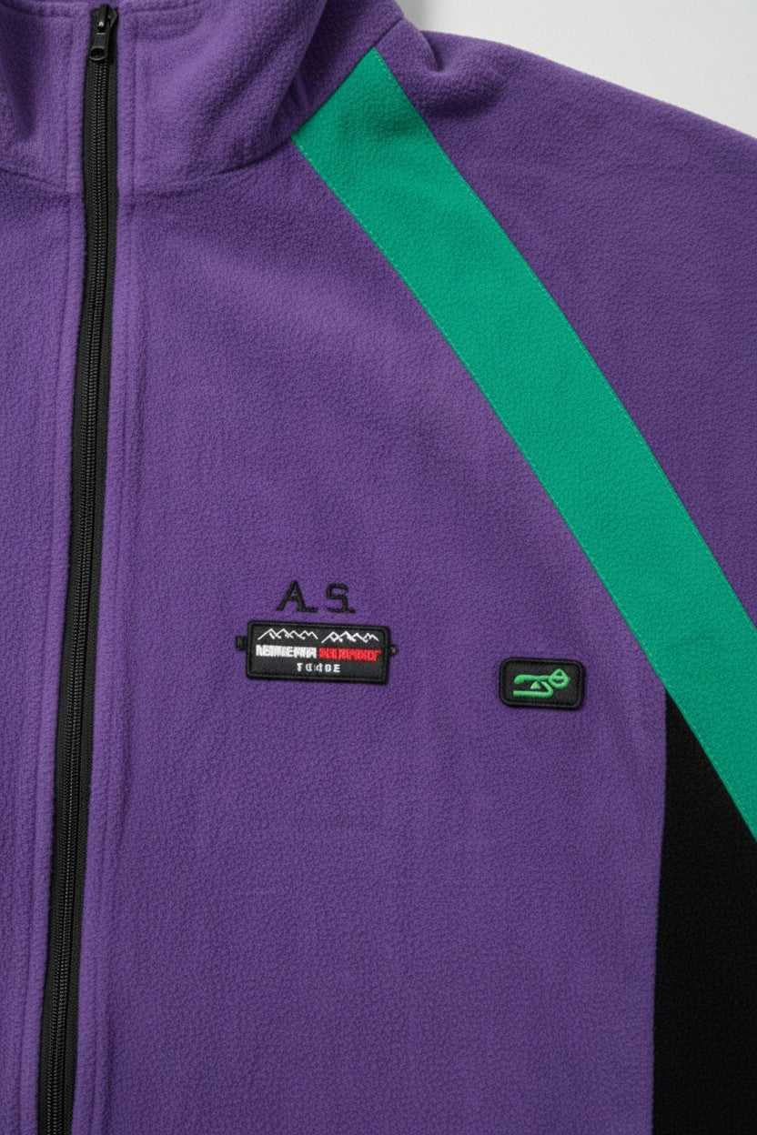 Herren Trainingsjacke Lila Schwarz Grün Größe M