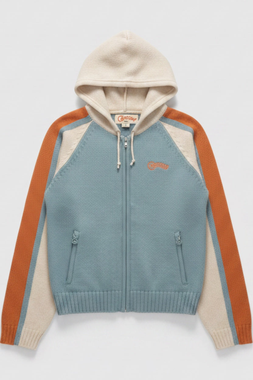 Converse Herren Kapuzenpullover Blau Beige Orange Größe XL