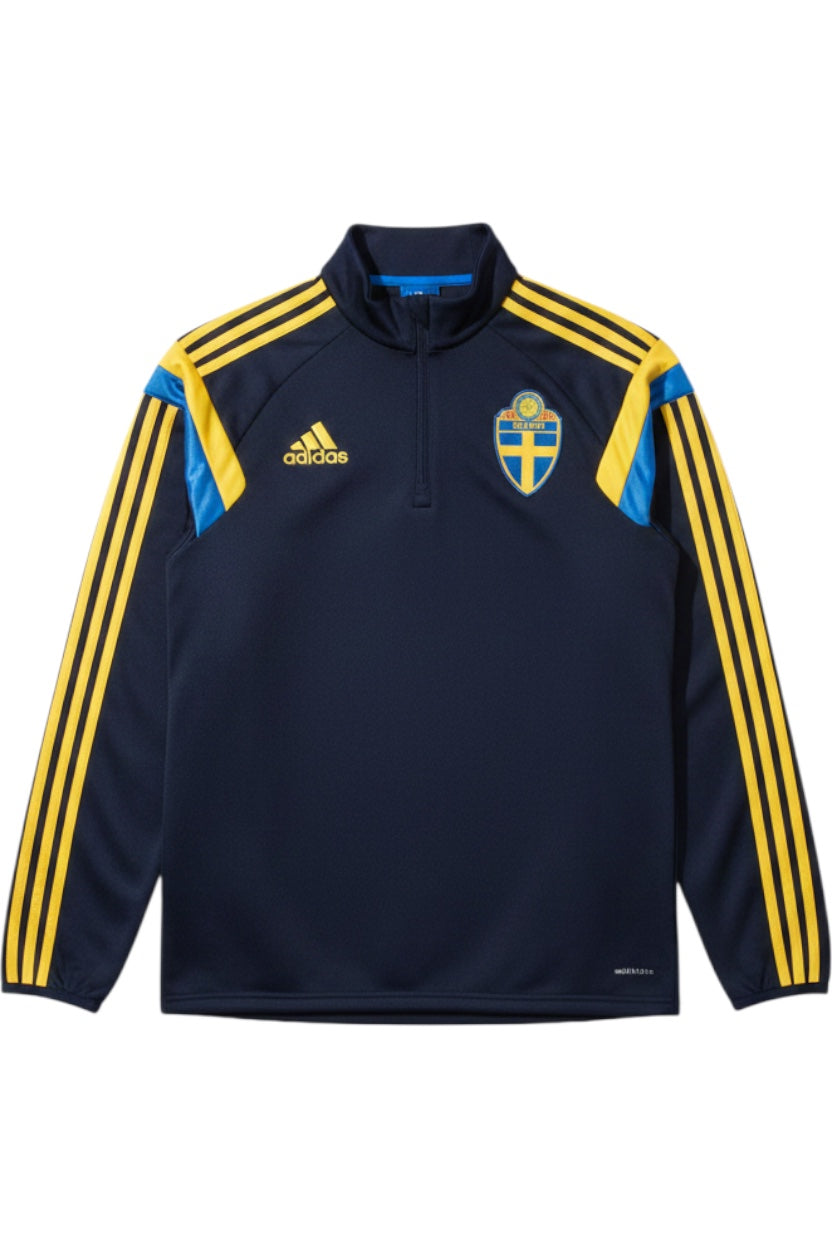 Adidas Herren Trainingsjacke Blau Gelb Streifen Größe S