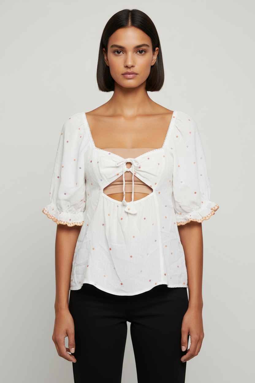 Odd Molly Damen Top Weiß Mehrfarbig Größe S