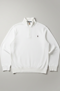 Daily Deals Outlet beige Polo Ralph Lauren quarter-zip knit sweater for men with embroidered logo