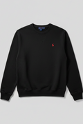 Daily Deals Outlet black U.S. Polo Assn. Adler sweatshirt in 100% cotton with a small red logo embroidery.
