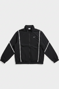Daily Deals Outlet black Nike men's long-sleeve jacket with subtle white stripe detailing and front zip closure.