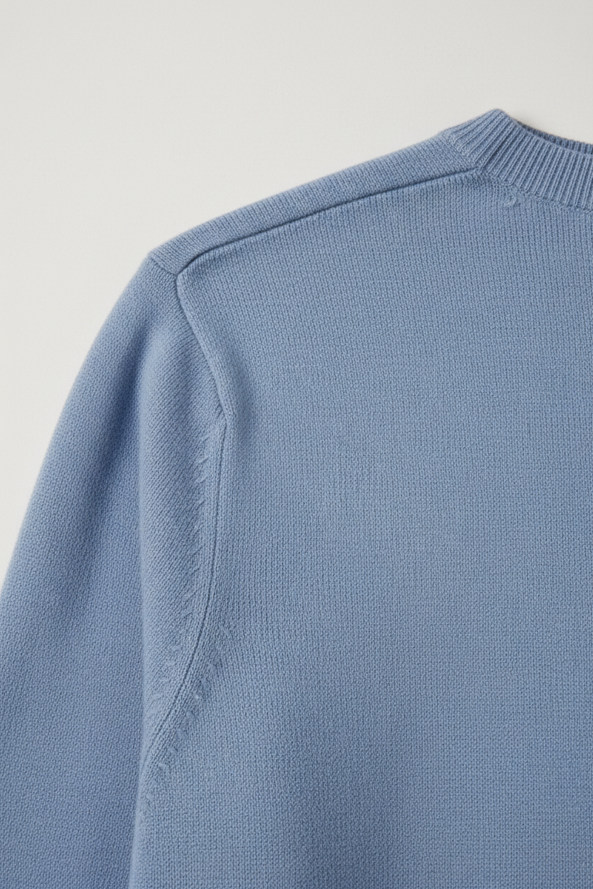Daily Deals Outlet blue Polo Ralph Lauren fine knit sweater with ribbed collar detail