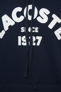 Daily Deals Outlet blue Lacoste hoodie with white graphic print and drawstring hood