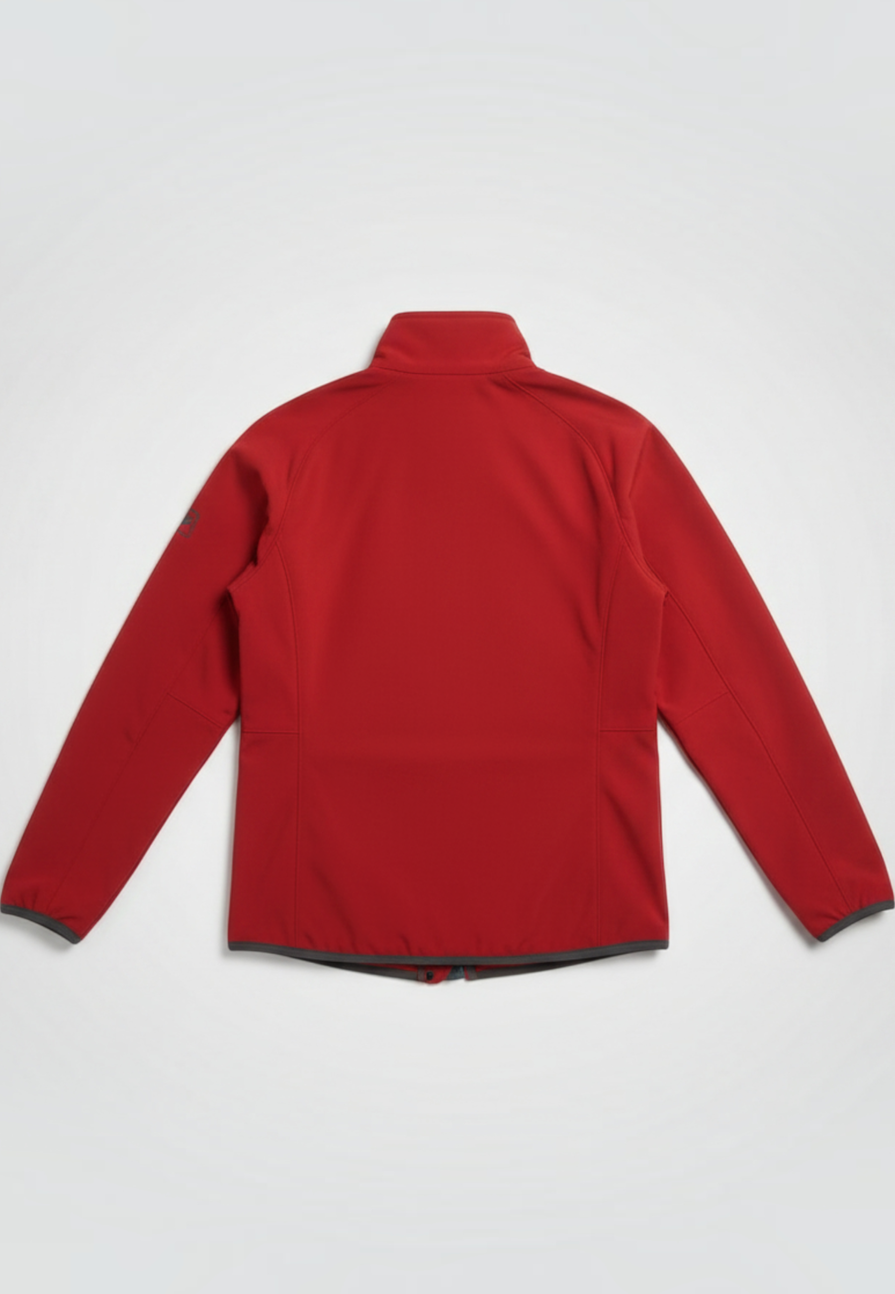 Daily Deals Outlet red Jack Wolfskin fleece jacket for men, back view, made of durable polyester.