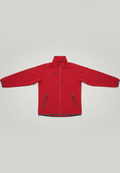 Daily Deals Outlet red Jack Wolfskin men's fleece jacket with a full-zip front and zippered pockets.