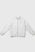 Daily Deals Outlet white Champion bomber jacket for men in size XXL with a zip-up front and ribbed cuffs.