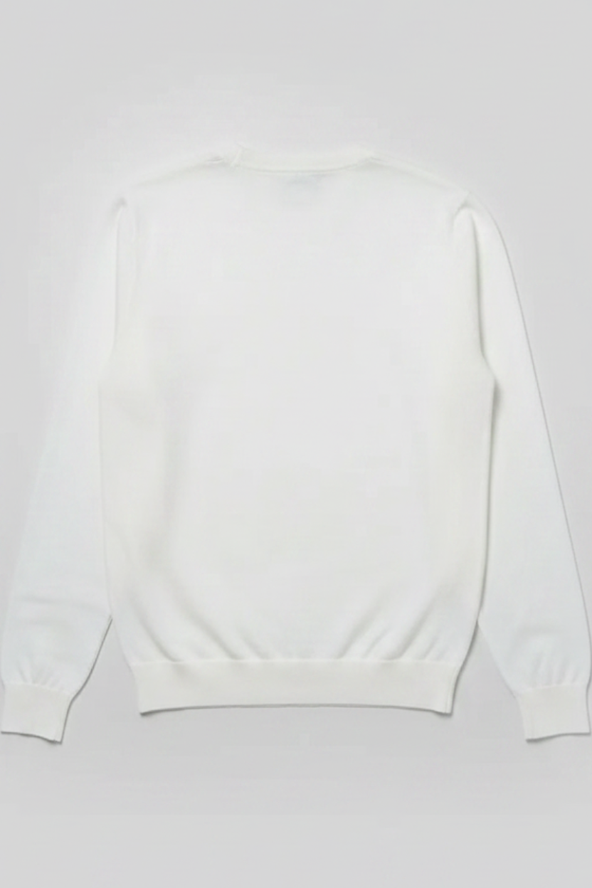 Daily Deals Outlet U.S. Polo Assn. Adair men's white cotton knit sweater, back view, size XXL.