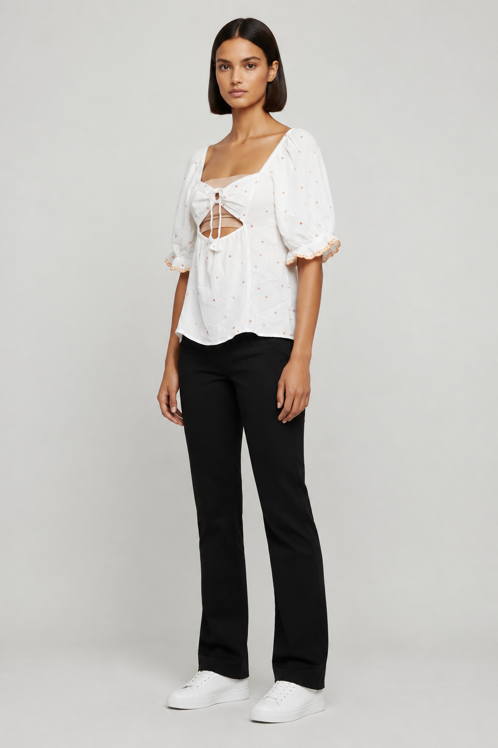 Odd Molly Damen Top Weiß Mehrfarbig Größe S