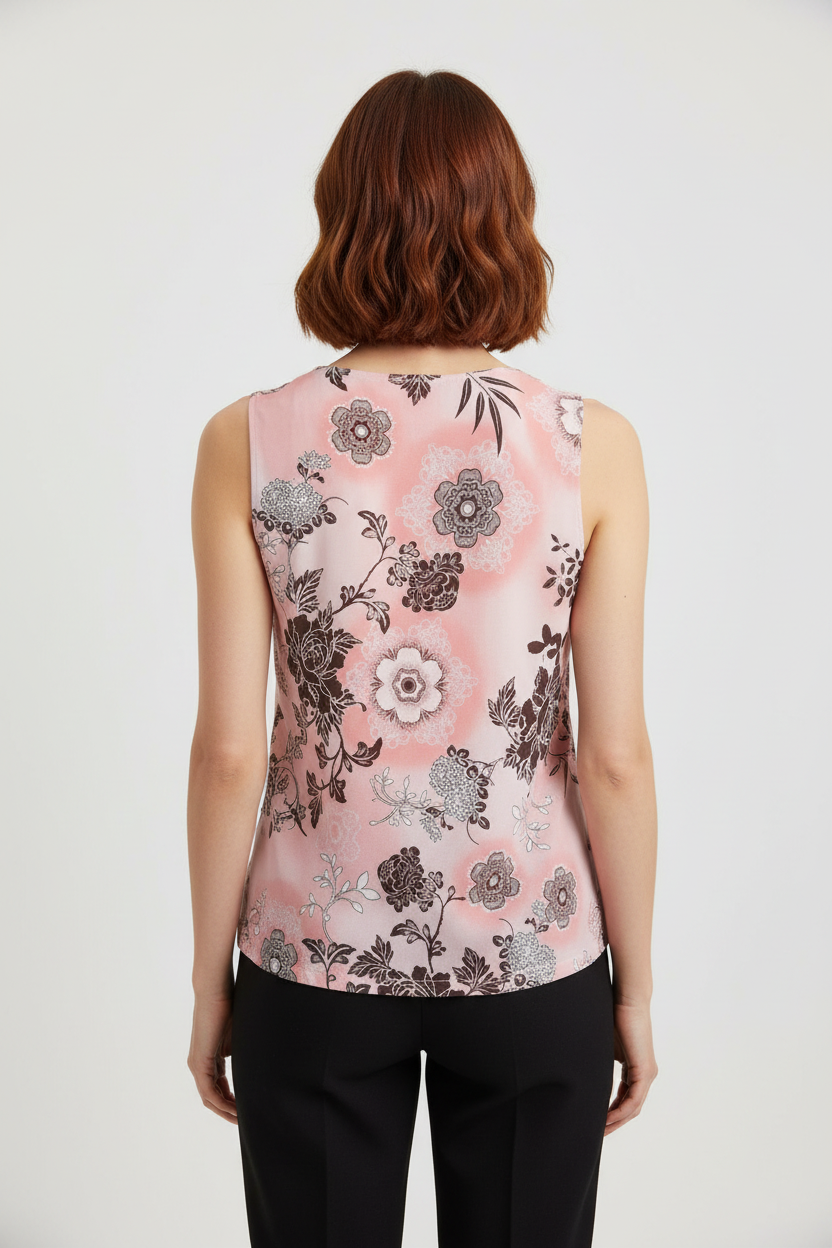 Daniel Laurent Damen Top Pink Mehrfarbig Größe XL