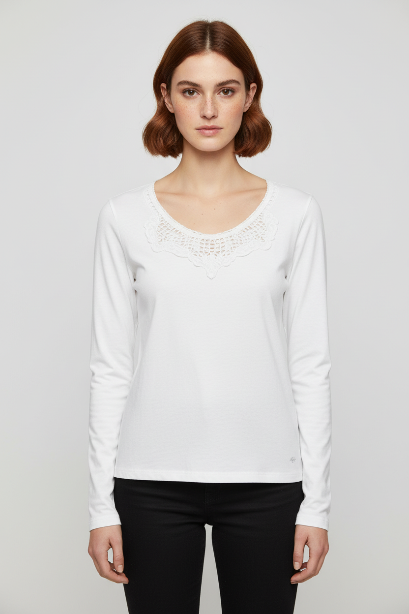 ESPRIT Damen Top Weiß Größe L