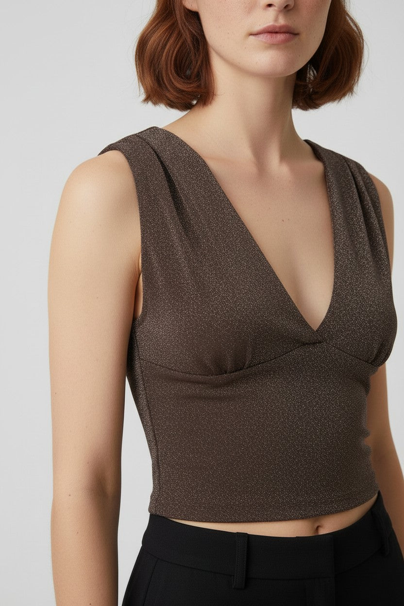 Gina Tricot Damen Top Braun Größe XS
