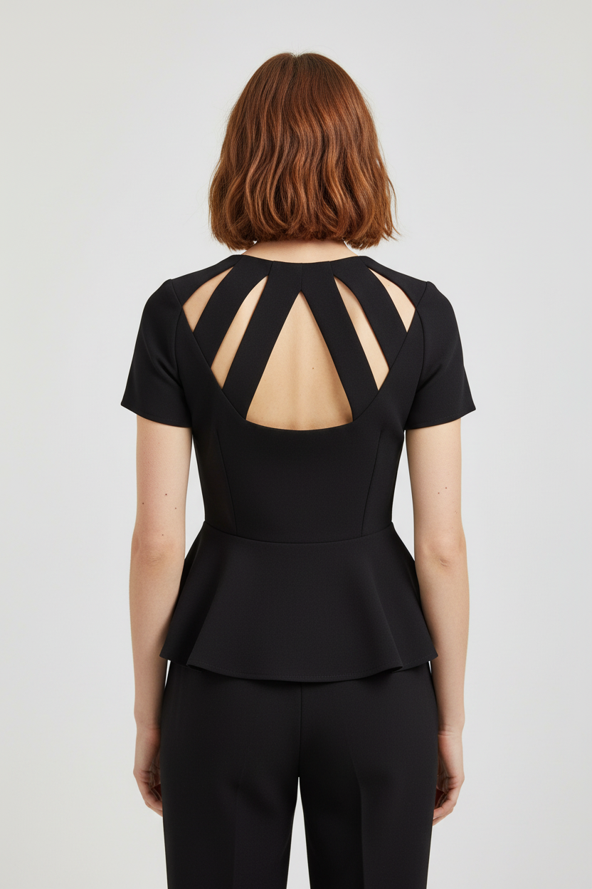 Guess Damen Peplum Top Grau Größe M
