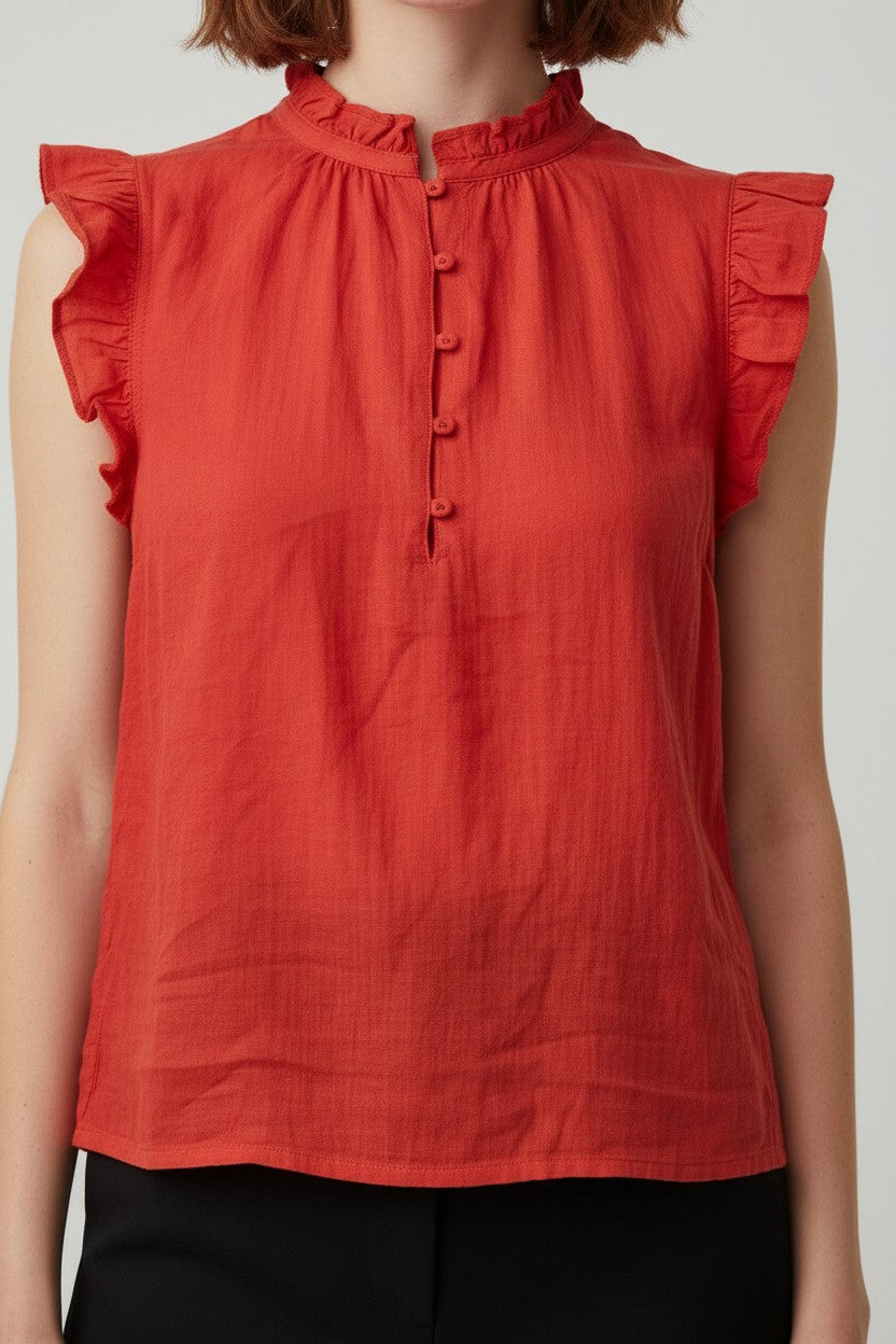 H&M Damen Top Rot Größe S