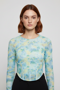 Loavies Damen Top Blau Grün Gelb Größe XL