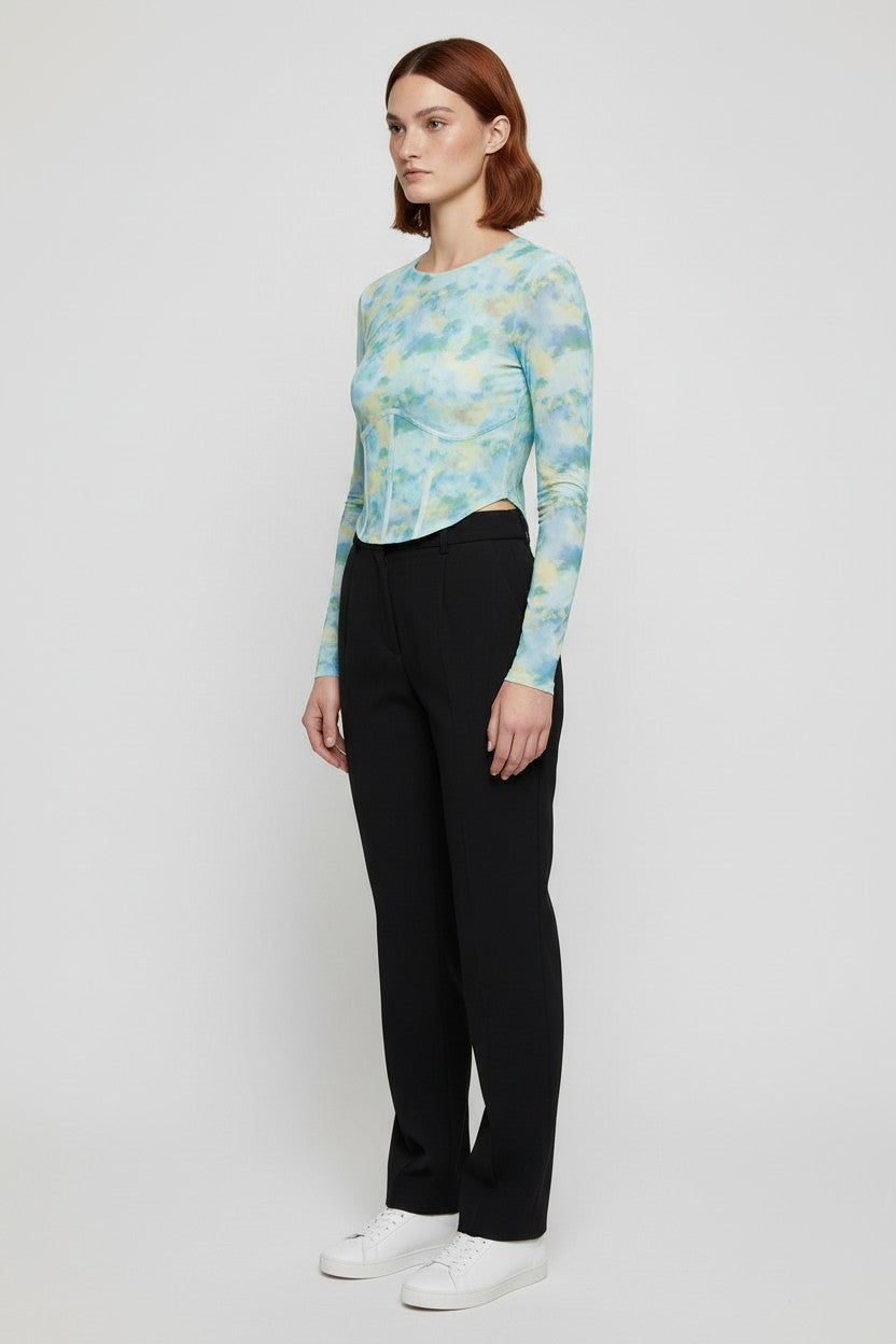Loavies Damen Top Blau Grün Gelb Größe XL
