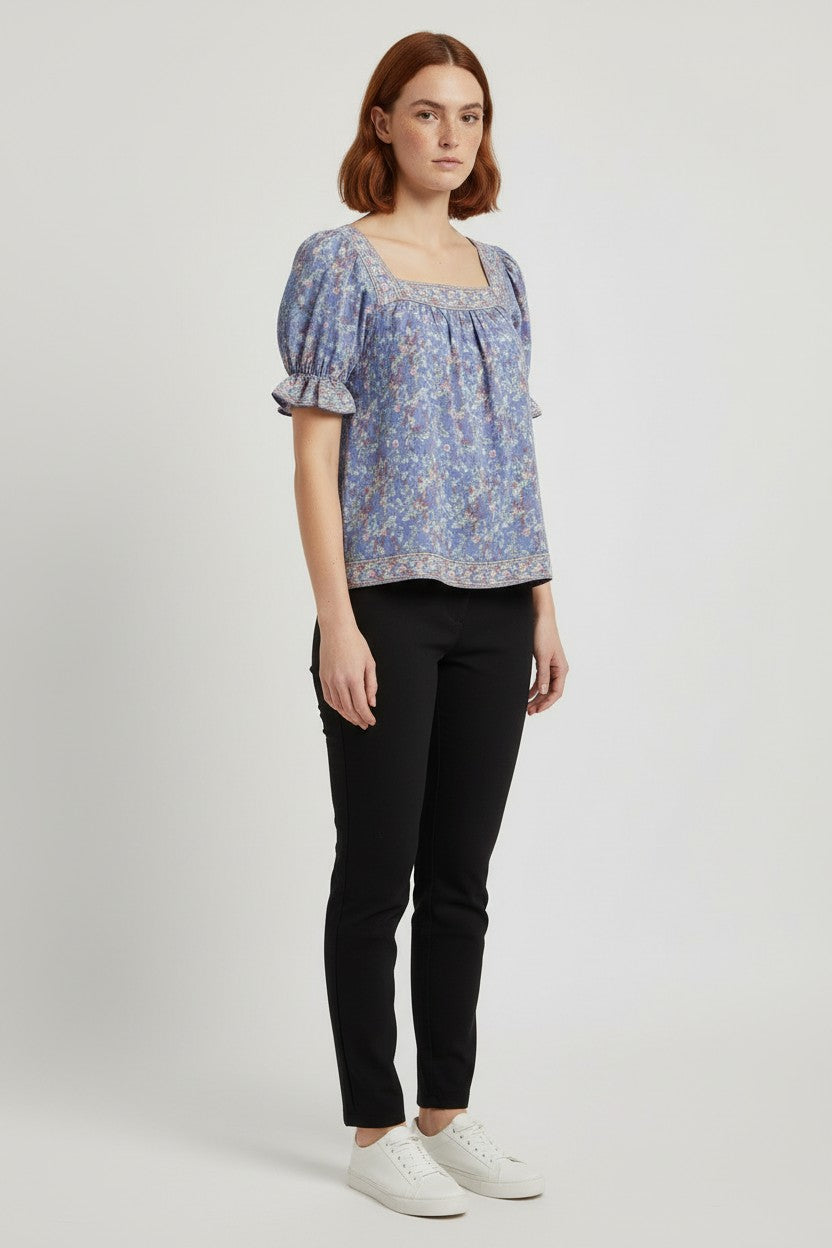 Max Studio Damen Top Blau Mehrfarbig Größe XS