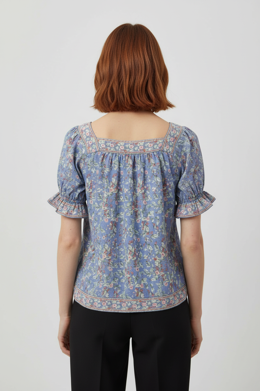 Max Studio Damen Top Blau Mehrfarbig Größe XS