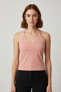 Noa Noa Damen Neckholder Top Pink Größe L