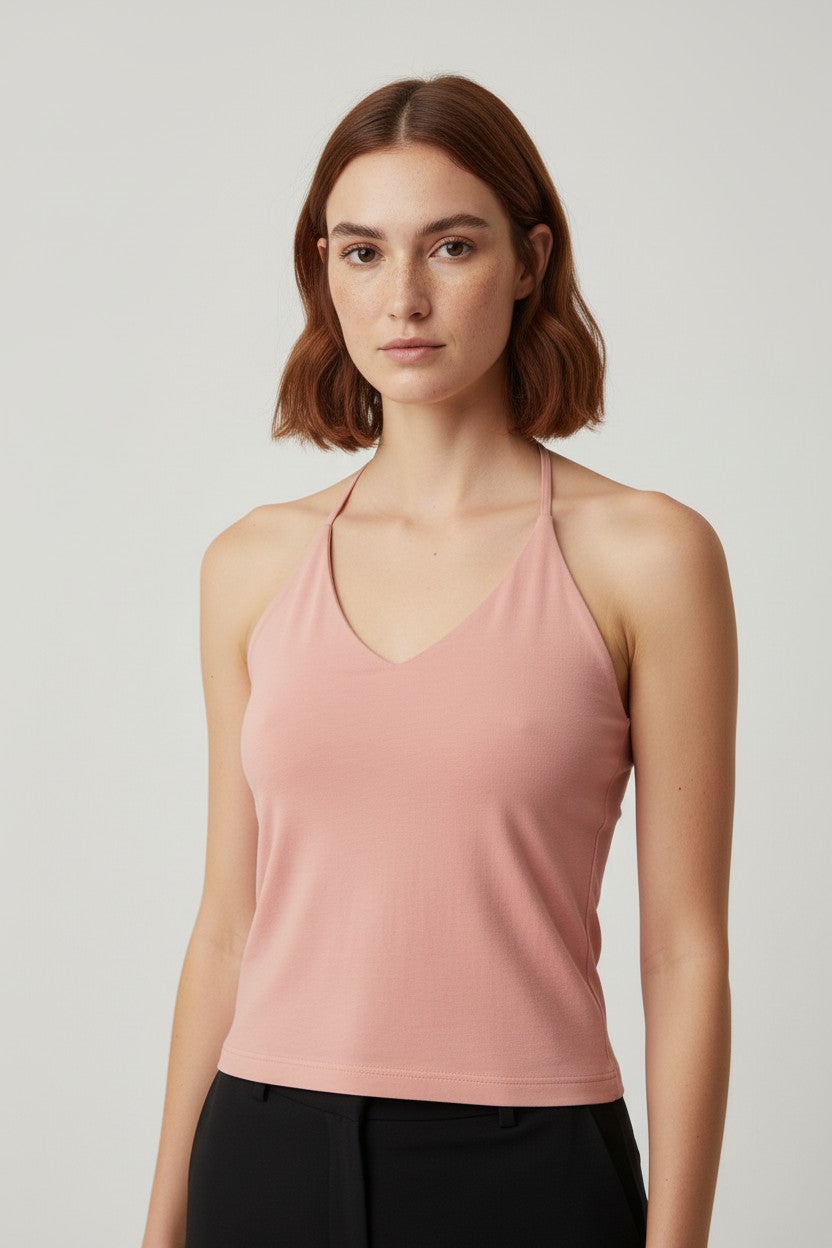 Noa Noa Damen Neckholder Top Pink Größe L