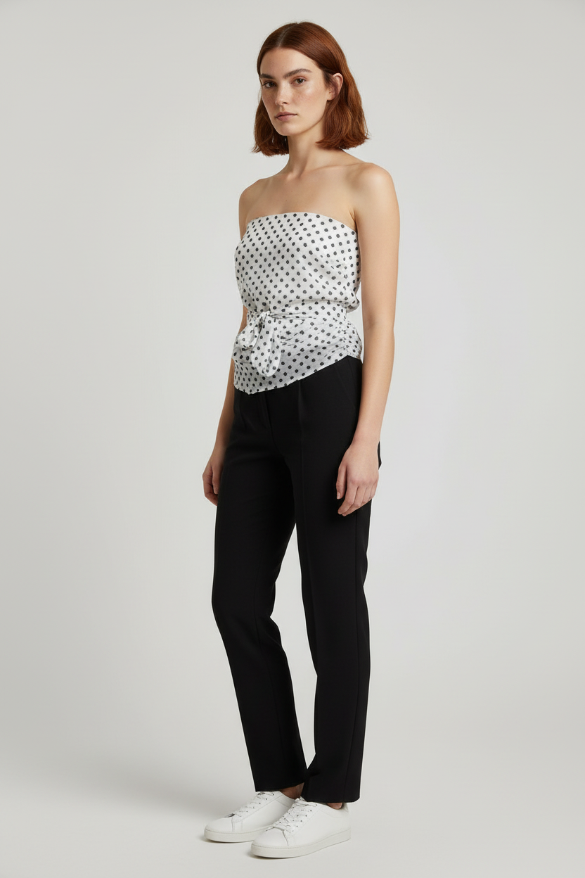 Romwe Damen Top Weiß Schwarz Größe L