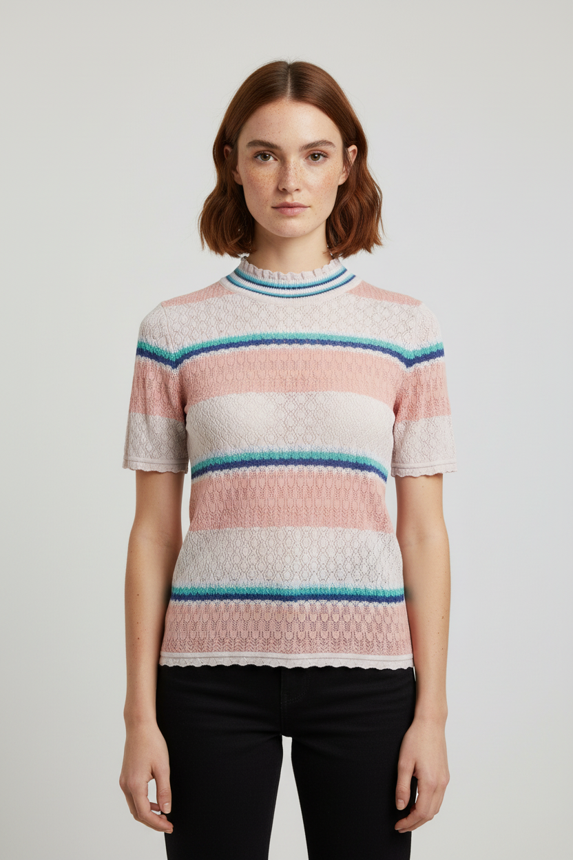 Samsøe & Samsøe Damen Top Beige Pink Mehrfarbig Größe XS