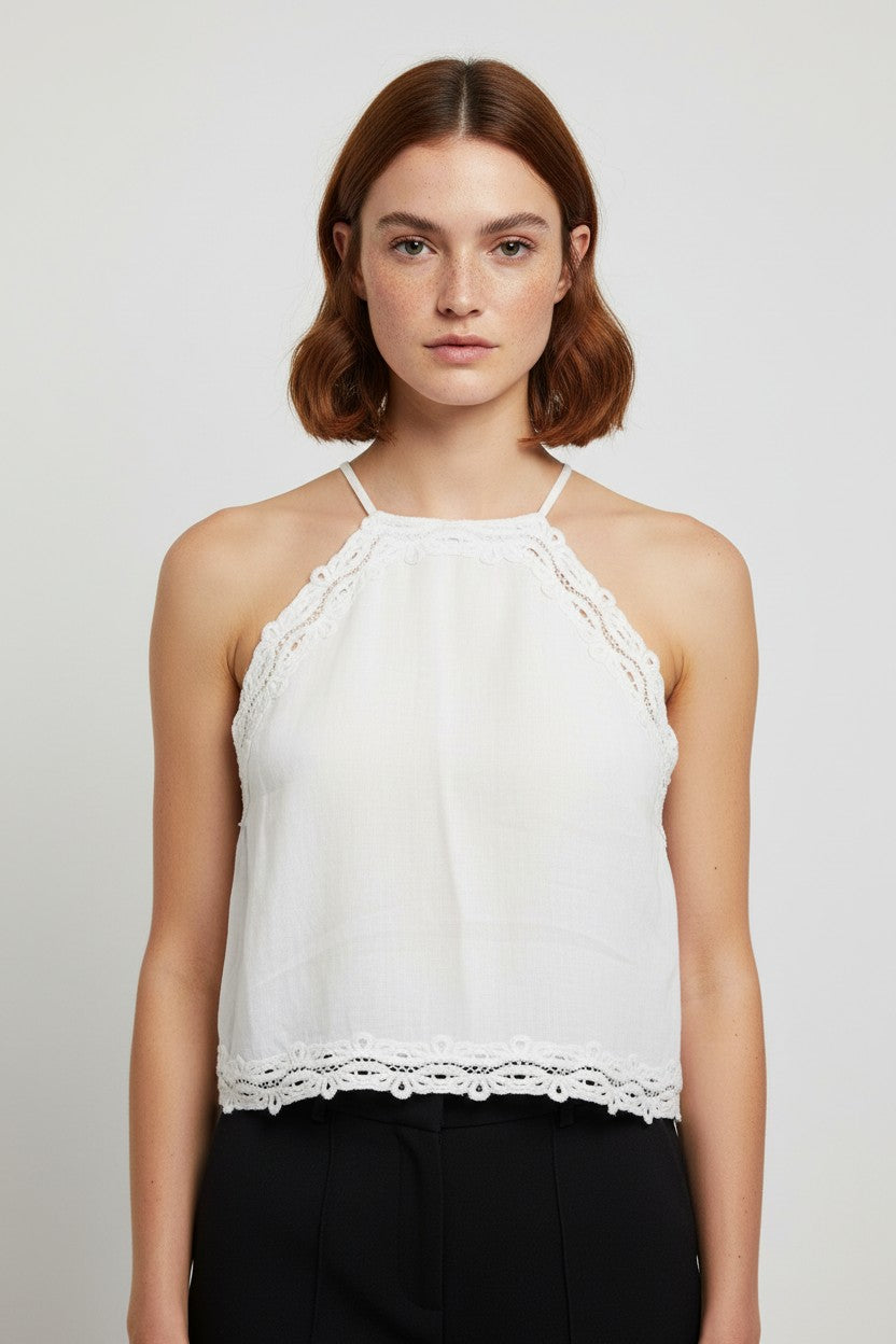 Zara Damen Top Weiß Größe XS
