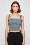 Abercrombie & Fitch Damen Crop Top Blau Mehrfarbig Größe XL