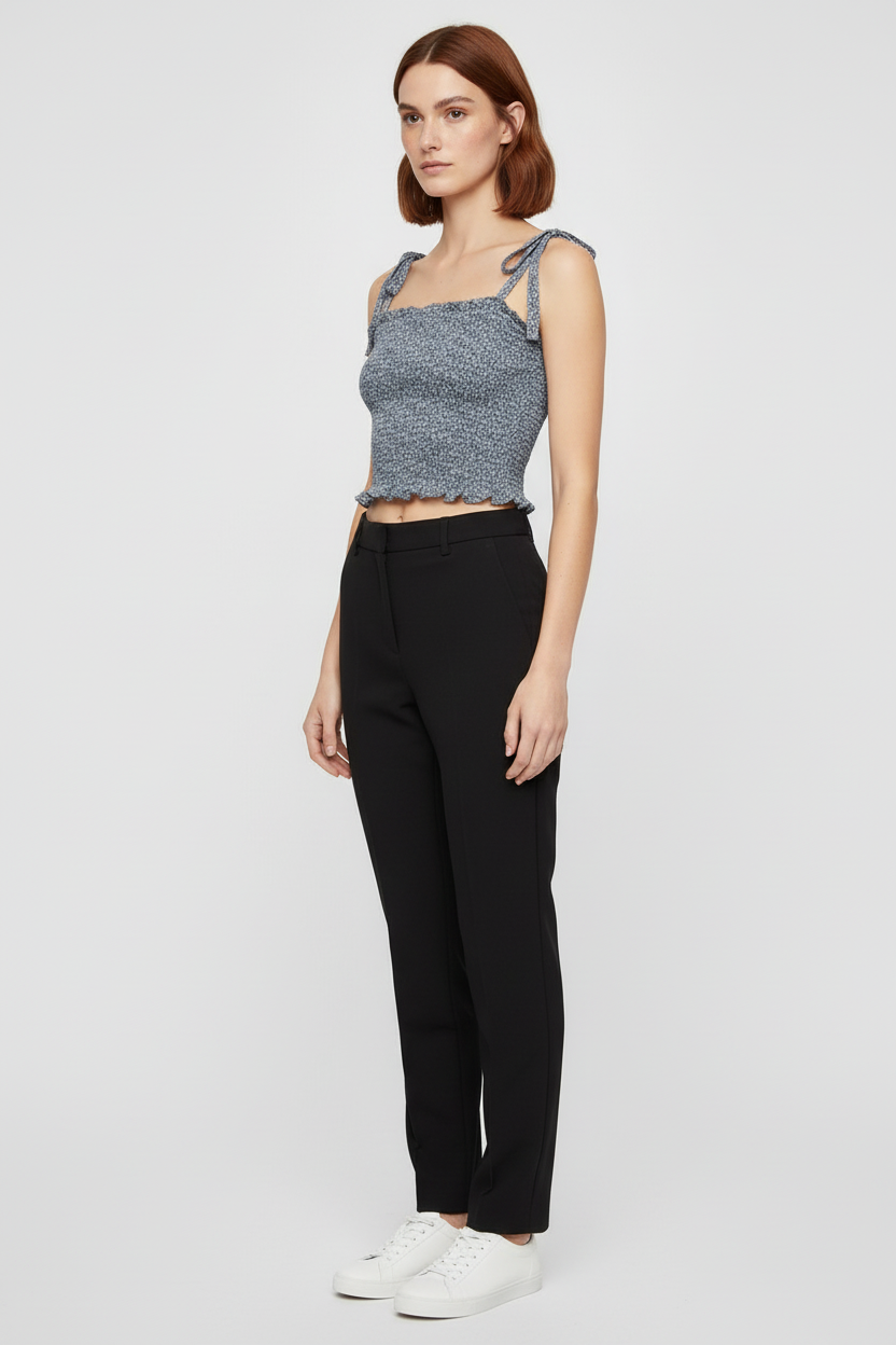 Abercrombie & Fitch Damen Crop Top Blau Mehrfarbig Größe XL