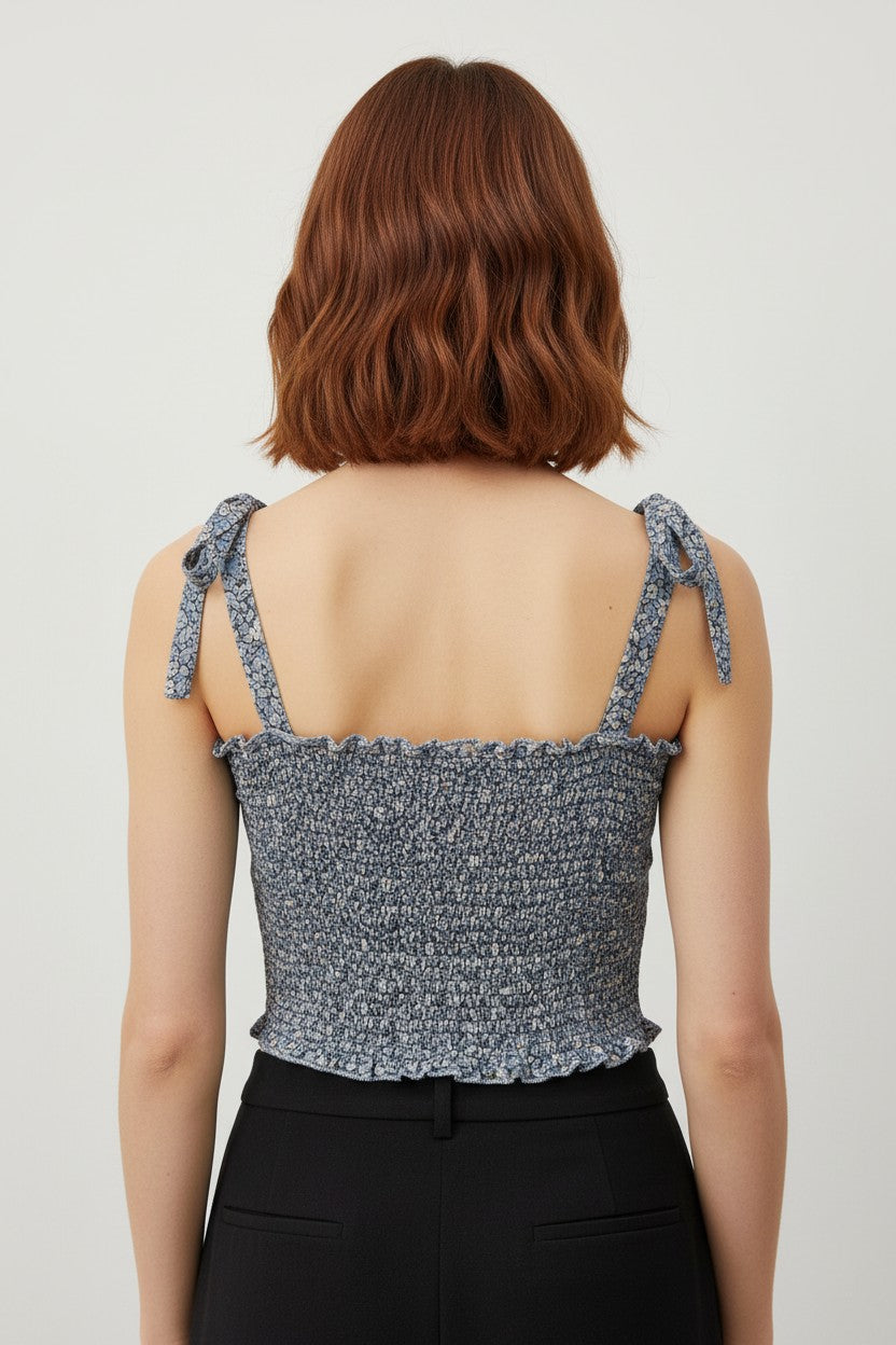 Abercrombie & Fitch Damen Crop Top Blau Mehrfarbig Größe XL