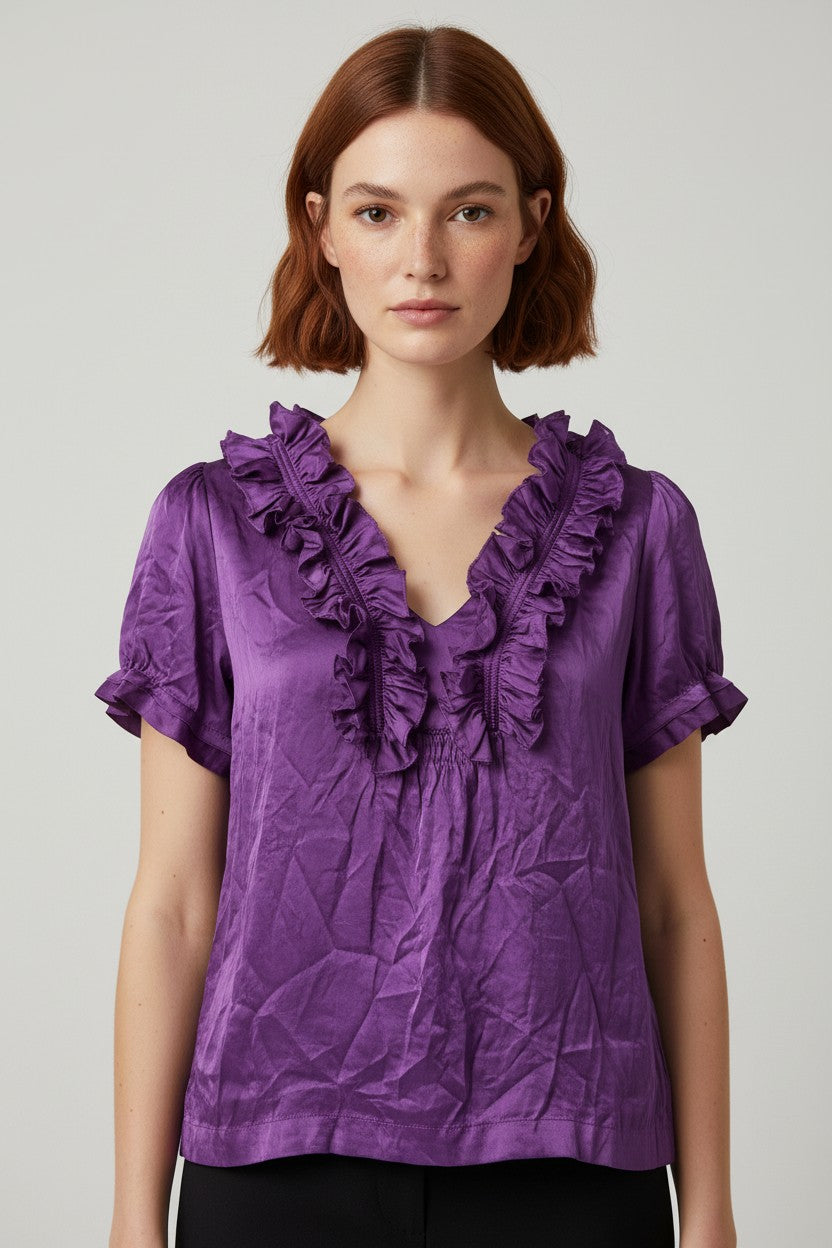 Bcbgmaxazria Damen Top Lila Größe L