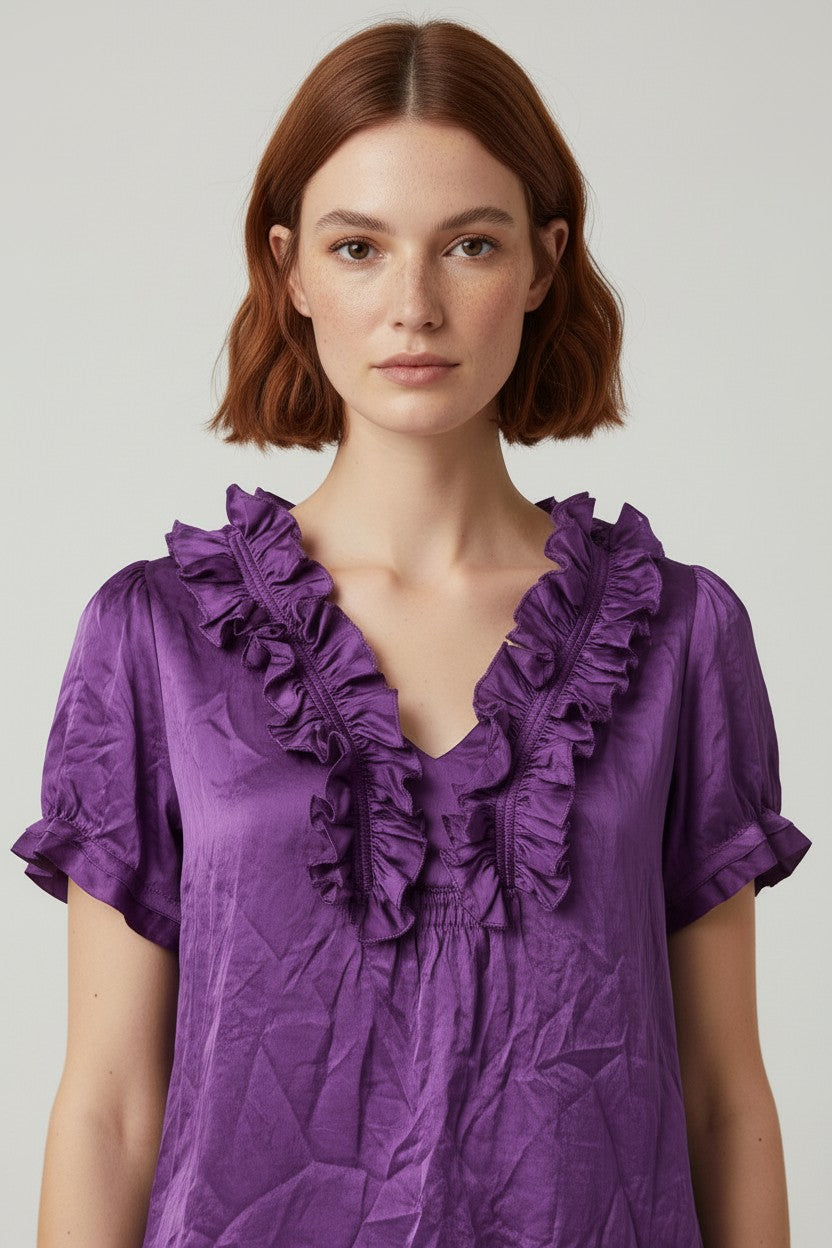 Bcbgmaxazria Damen Top Lila Größe L