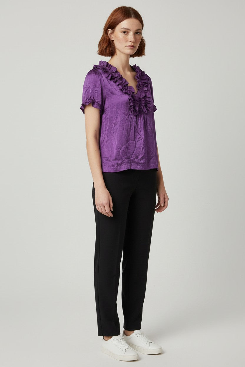 Bcbgmaxazria Damen Top Lila Größe L